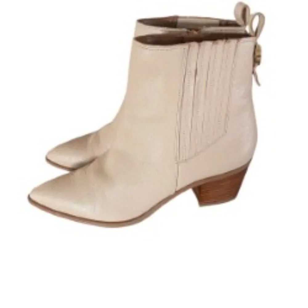 Franco Sarto Shay Beige Leather Bootie 7